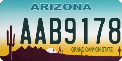 AZ license plate AAB9178