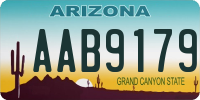 AZ license plate AAB9179