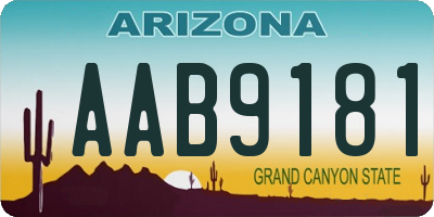 AZ license plate AAB9181