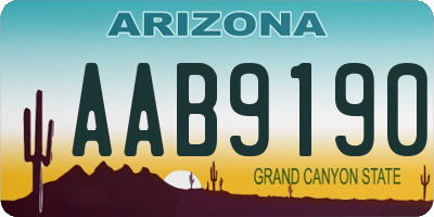 AZ license plate AAB9190