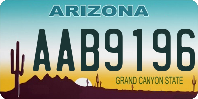 AZ license plate AAB9196