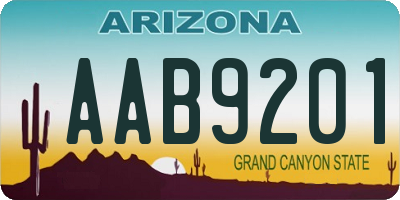 AZ license plate AAB9201