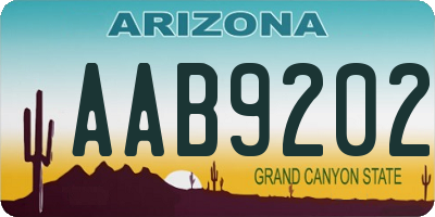 AZ license plate AAB9202