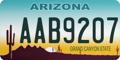 AZ license plate AAB9207