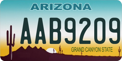 AZ license plate AAB9209