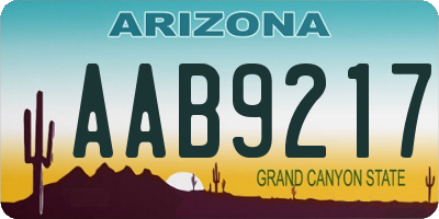 AZ license plate AAB9217