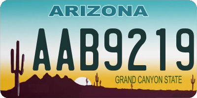 AZ license plate AAB9219