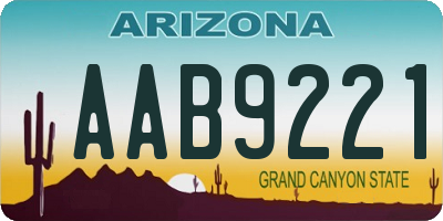 AZ license plate AAB9221