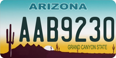 AZ license plate AAB9230