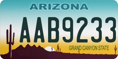 AZ license plate AAB9233