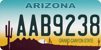 AZ license plate AAB9238