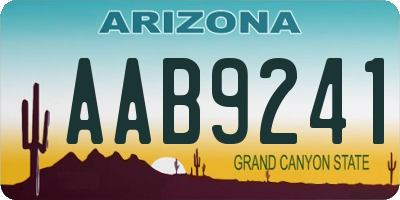 AZ license plate AAB9241