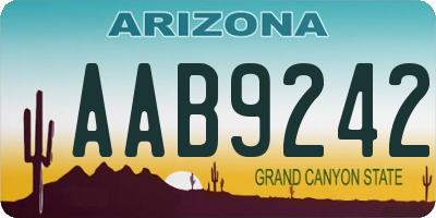 AZ license plate AAB9242