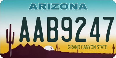 AZ license plate AAB9247