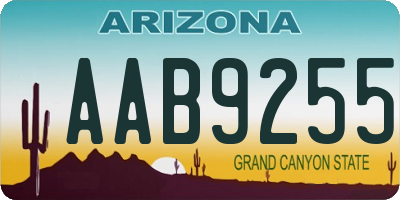 AZ license plate AAB9255
