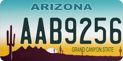 AZ license plate AAB9256