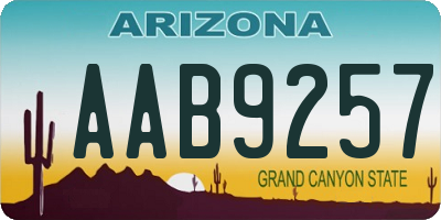 AZ license plate AAB9257