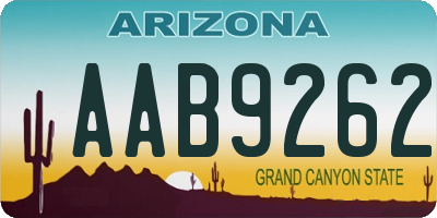 AZ license plate AAB9262