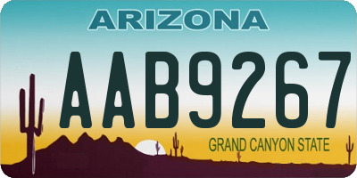 AZ license plate AAB9267