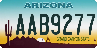 AZ license plate AAB9277