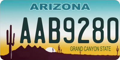 AZ license plate AAB9280