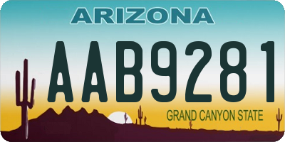 AZ license plate AAB9281