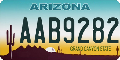 AZ license plate AAB9282