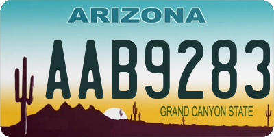 AZ license plate AAB9283
