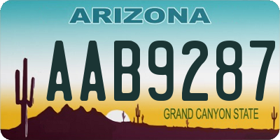 AZ license plate AAB9287