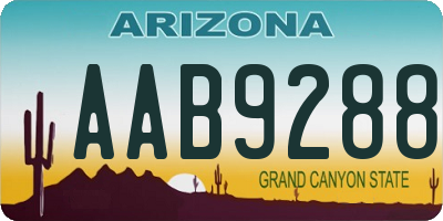 AZ license plate AAB9288
