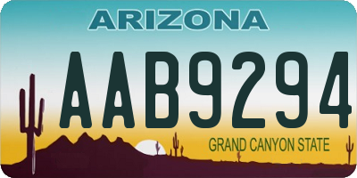 AZ license plate AAB9294