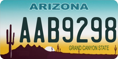 AZ license plate AAB9298