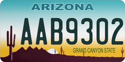 AZ license plate AAB9302