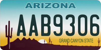 AZ license plate AAB9306