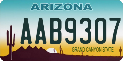 AZ license plate AAB9307