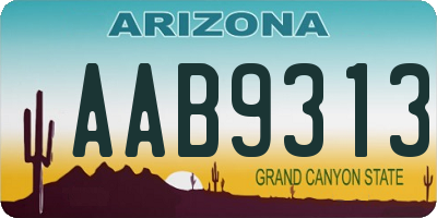 AZ license plate AAB9313