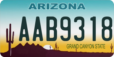 AZ license plate AAB9318