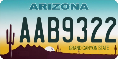 AZ license plate AAB9322