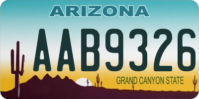 AZ license plate AAB9326