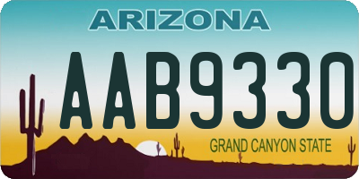AZ license plate AAB9330