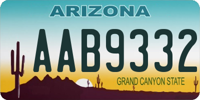 AZ license plate AAB9332