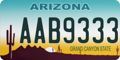 AZ license plate AAB9333