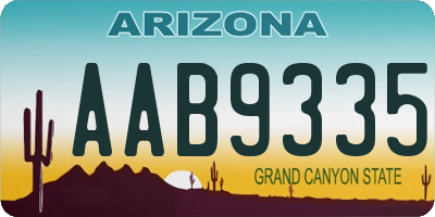 AZ license plate AAB9335