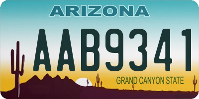 AZ license plate AAB9341