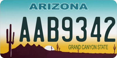 AZ license plate AAB9342