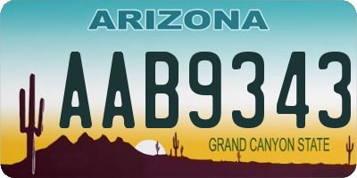 AZ license plate AAB9343