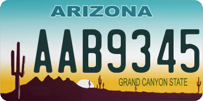 AZ license plate AAB9345