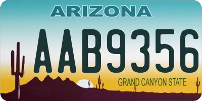 AZ license plate AAB9356