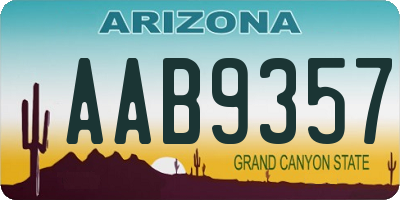 AZ license plate AAB9357