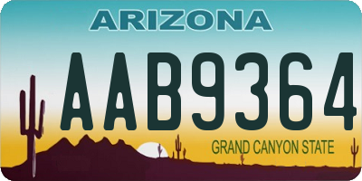 AZ license plate AAB9364